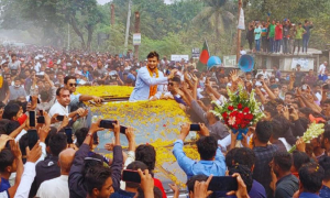 মনোনয়ন পাওয়ার পর প্রথমবার মাগুরায় সাকিব, রাজকীয় সংবর্ধনা