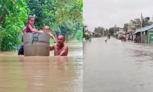 ফেনীতে ভয়াবহ বন্যা; পানিবন্দি ও বিদ্যুতহীন সাড়ে ৩ লাখ মানুষ