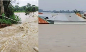 স্মরণকালের ভয়াবহ বন্যার কবলে ফেনী; উদ্ধারে যোগ দিয়েছে নৌবাহিনী