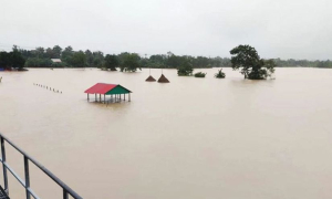 অতীতের সব রেকর্ড ছাড়িয়ে বিপৎসীমার ওপর দিয়ে বইছে গোমতীর পানি