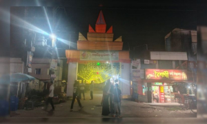 মণ্ডপে পুলিশের ওপর স্বেচ্ছাসেবক দল নেতার হামলা